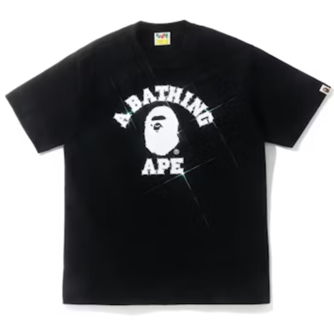 BAPE Crystal Stone College Tee Black