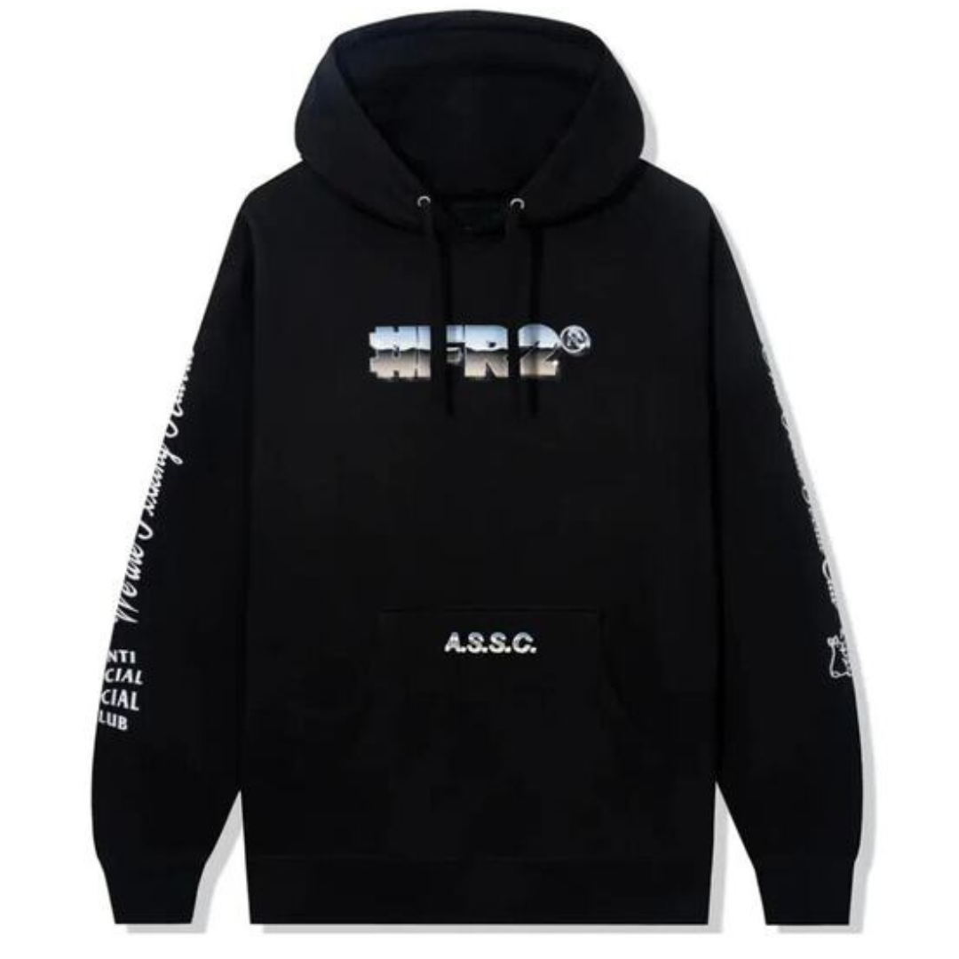 ANTI SOCIAL SOCIAL CLUB FR2 X MAGNETISM HOODIE BLACK