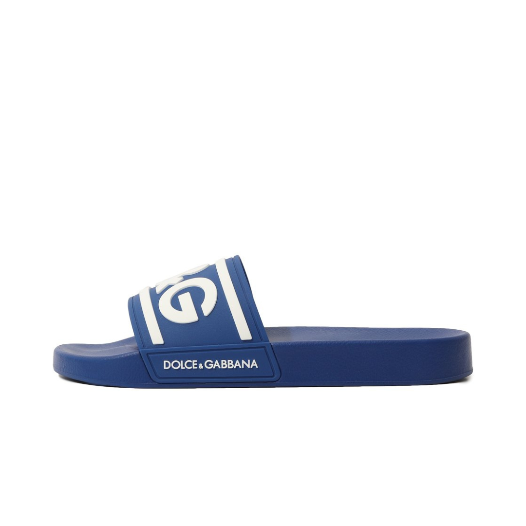 Dolce & Gabbana Beachwear Sliders DG Logo Blue