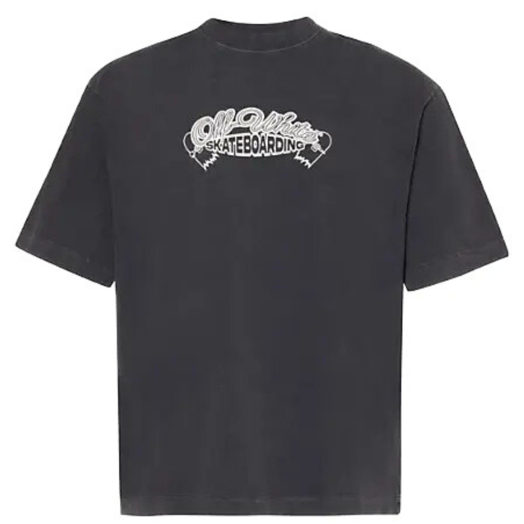 OFF WHITE ARROW SKATE CREW NECK RELAXED FIT COTTON Black