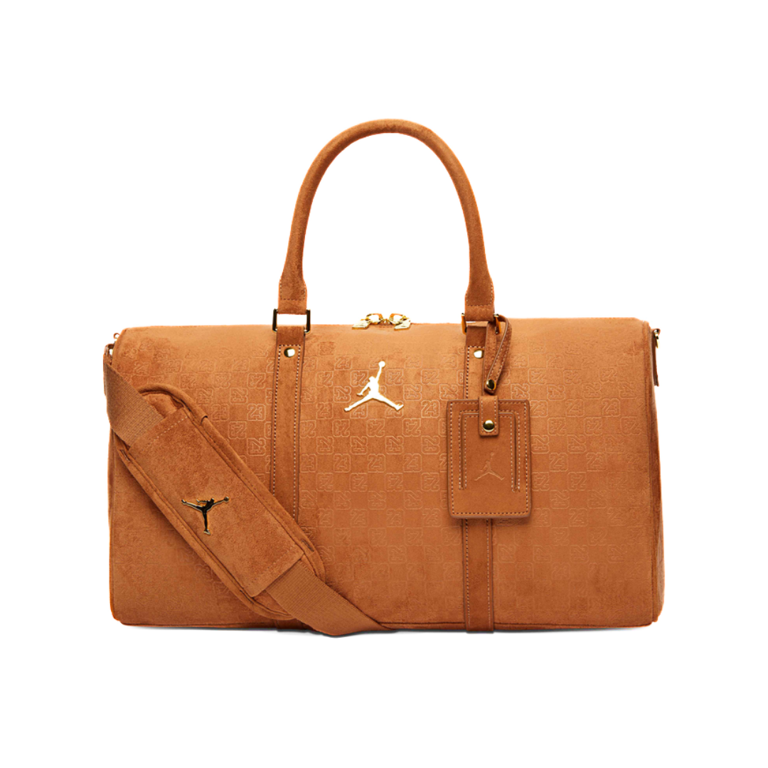 Jordan Suede Monogram Duffel 25L Cognac