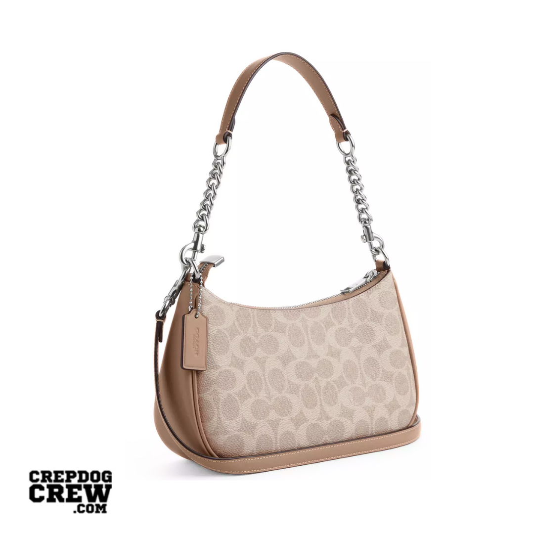 COACH Teri Shoulder Bag In Signature Canvas Silver