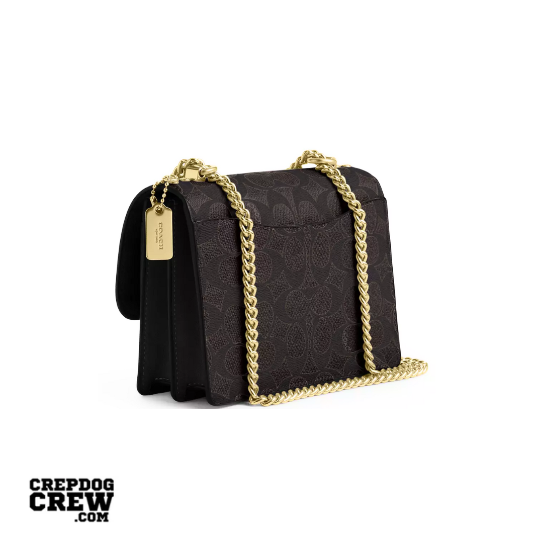 Coach Mini Klare Crossbody Bag In Signature Canvas Gold Walnut Black