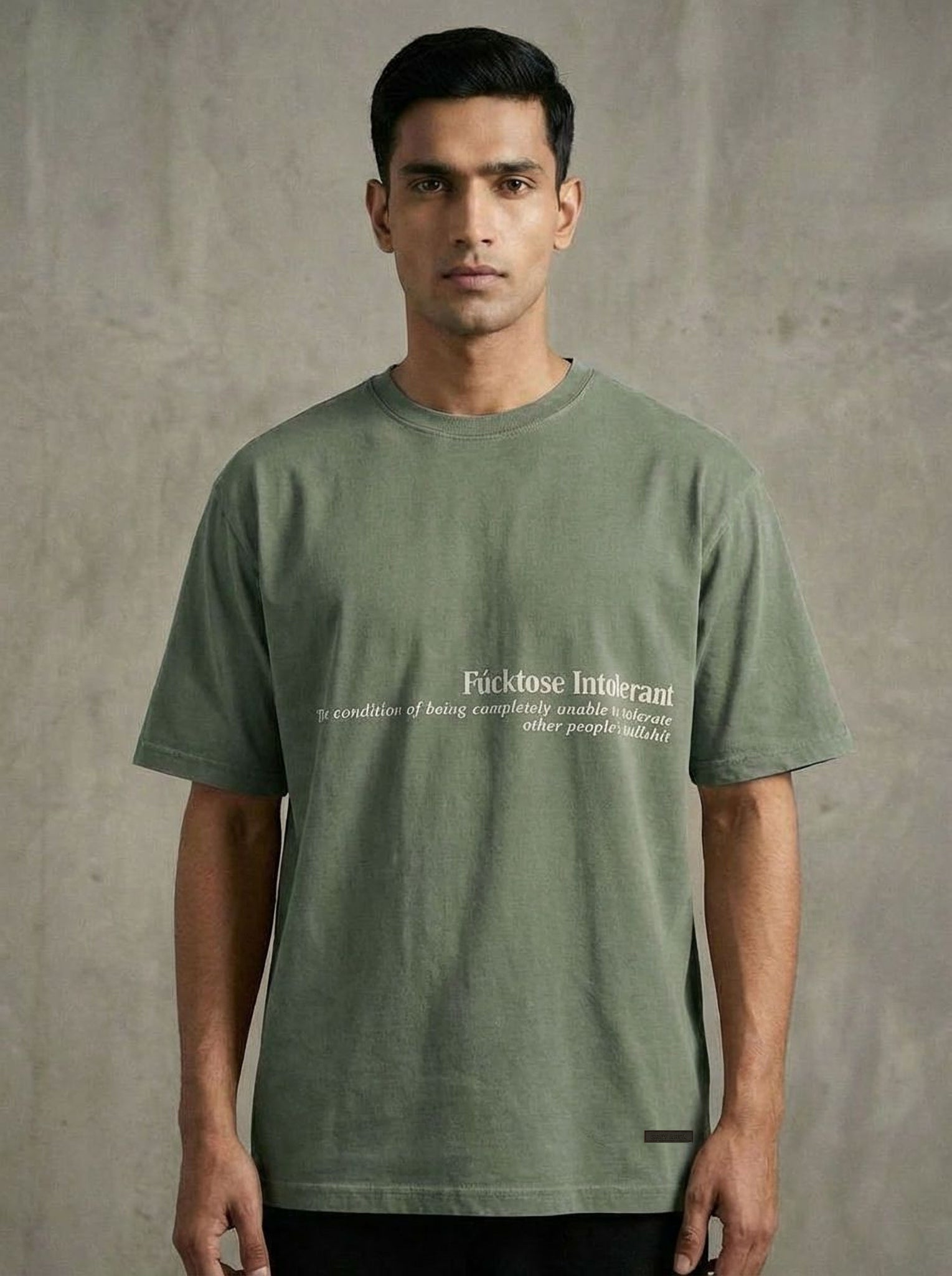 FUCKTOSE INTOLERANT T-SHIRT - SAGE