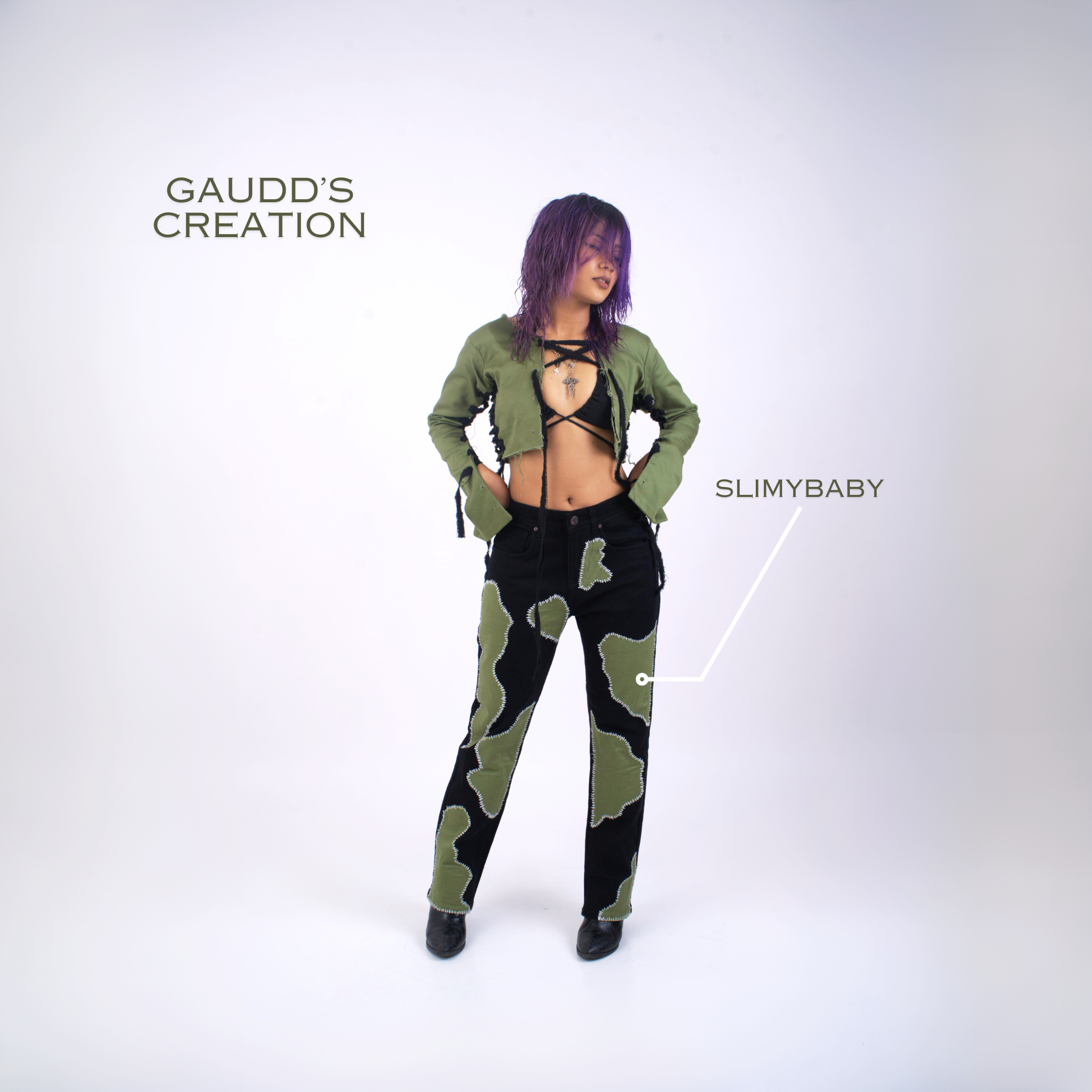 SlimyBaby Hand Patchworked Denim