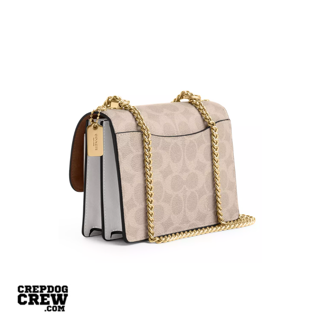 Coach Mini Klare Crossbody Bag In Signature Canvas Gold Sand Chalk