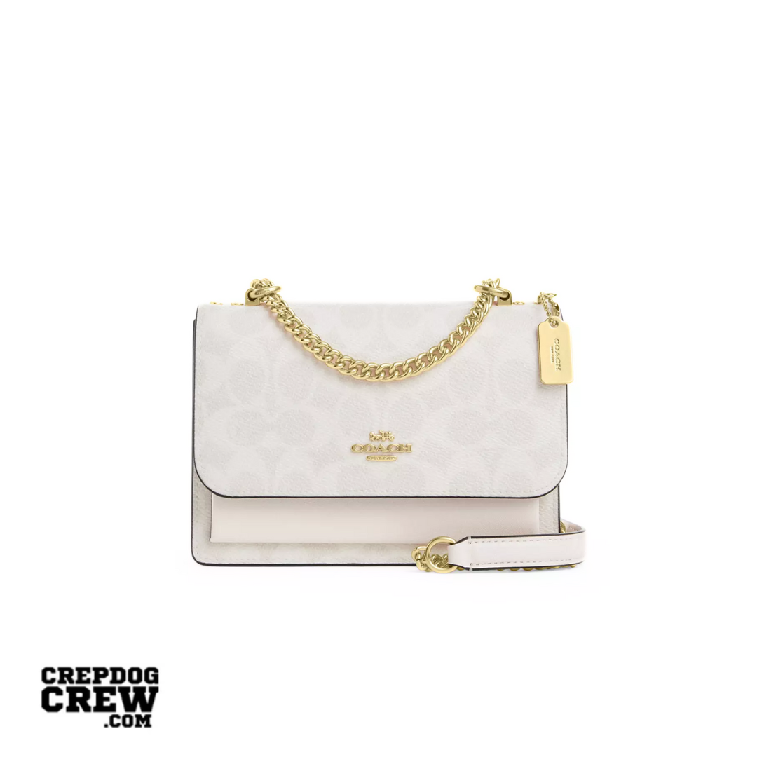Coach Mini Klare Crossbody Bag In Signature Canvas Gold White Chalk