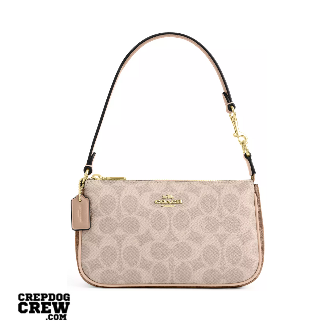 COACH Nolita 19 In Blocked Signature Canvas Gold Sand Tan