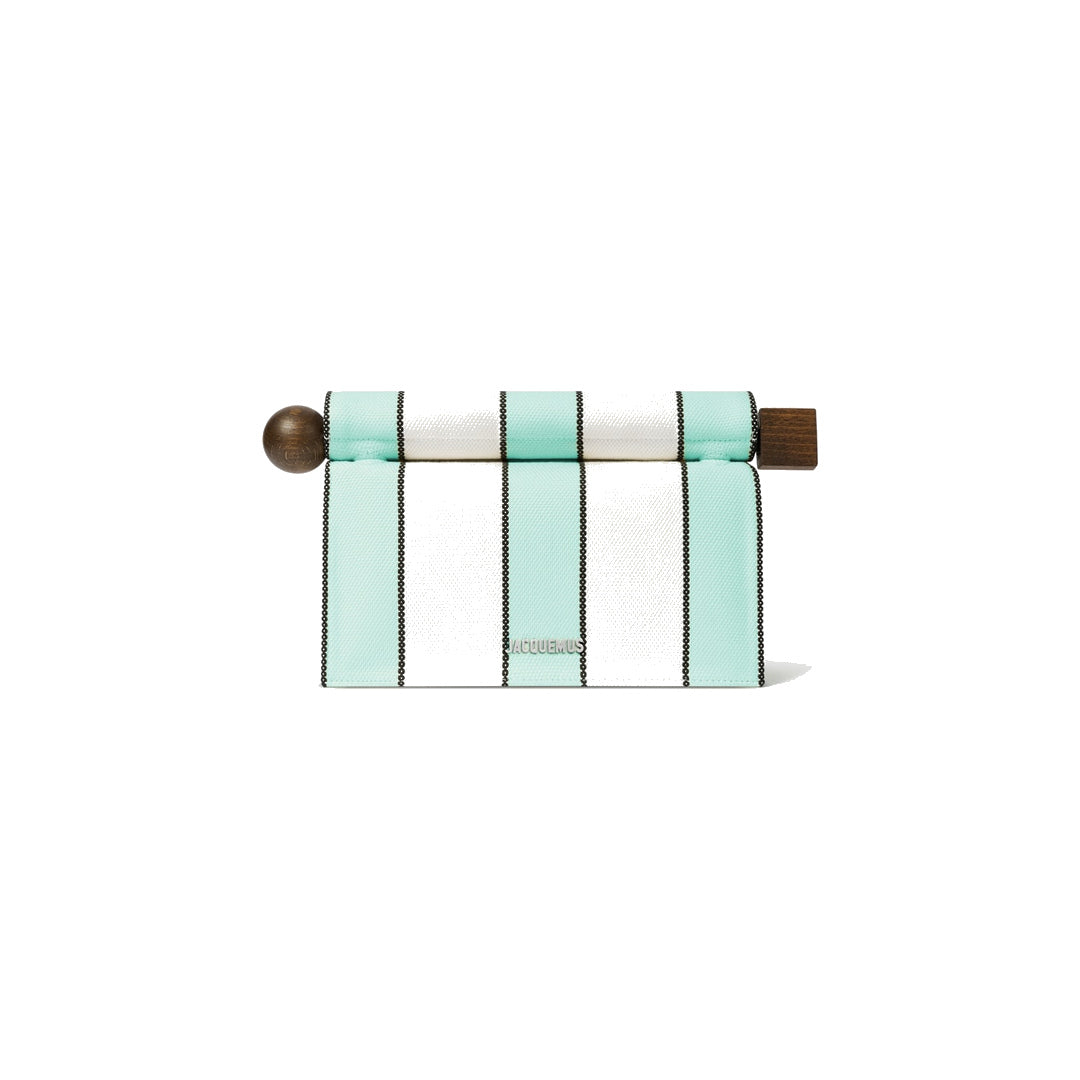 jacquemus The Rond Carré clutch Print Stripes White / Mint