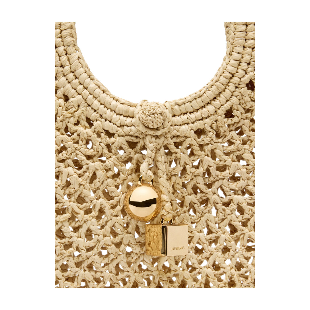 jacquemus The Spiaggia small round bag Natural