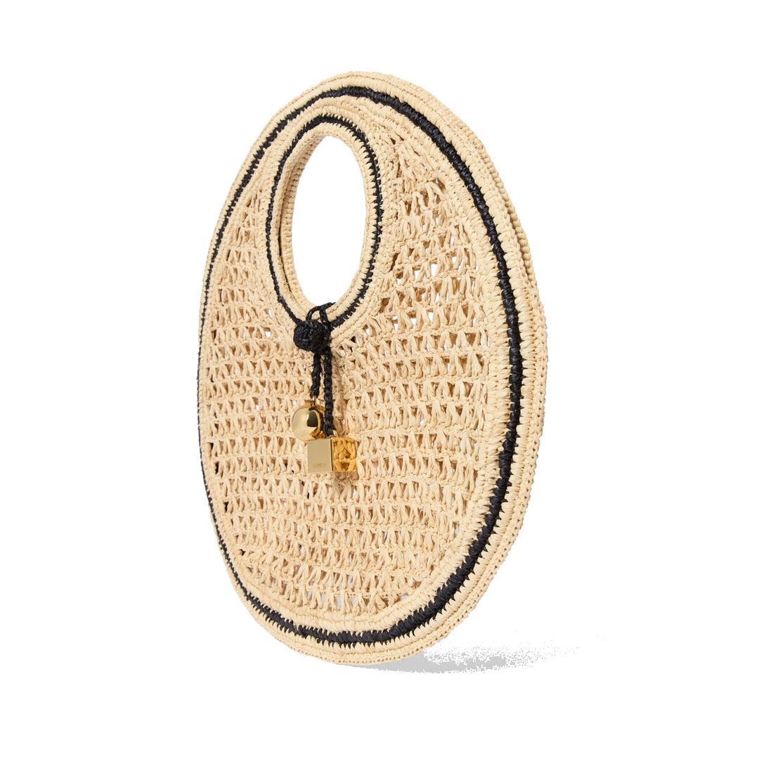jacquemus The Spiaggia small round bag Natural / Black Details