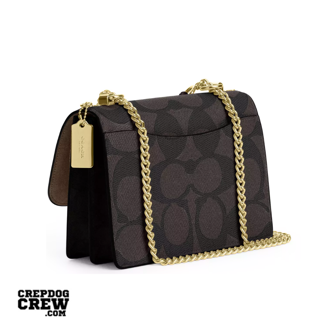 COACH Klare Crossbody Bag In Blocked Signature Canvas Gold Walnut Tan