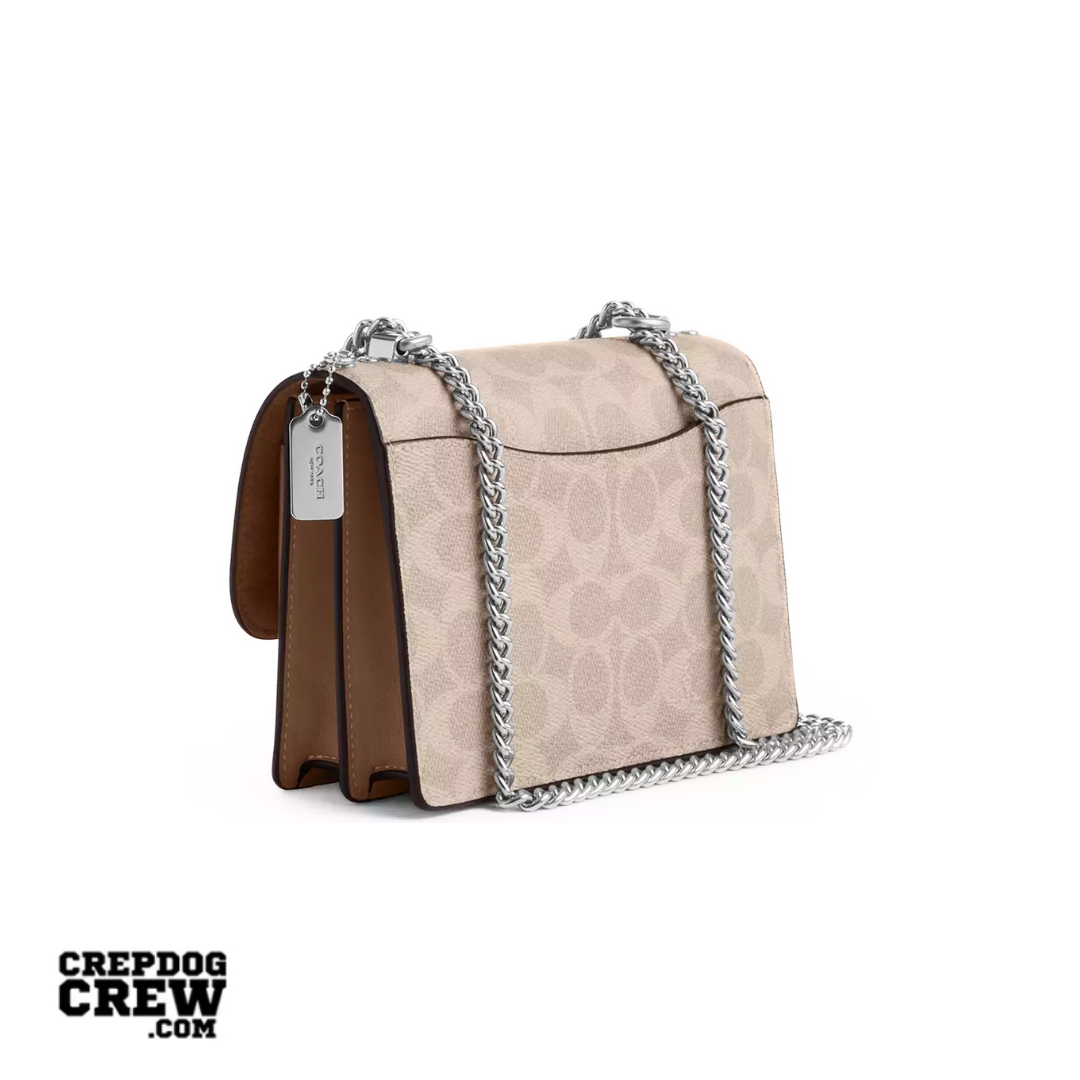 Coach Mini Klare Crossbody Bag In Signature Canvas Silver Sand Taupe