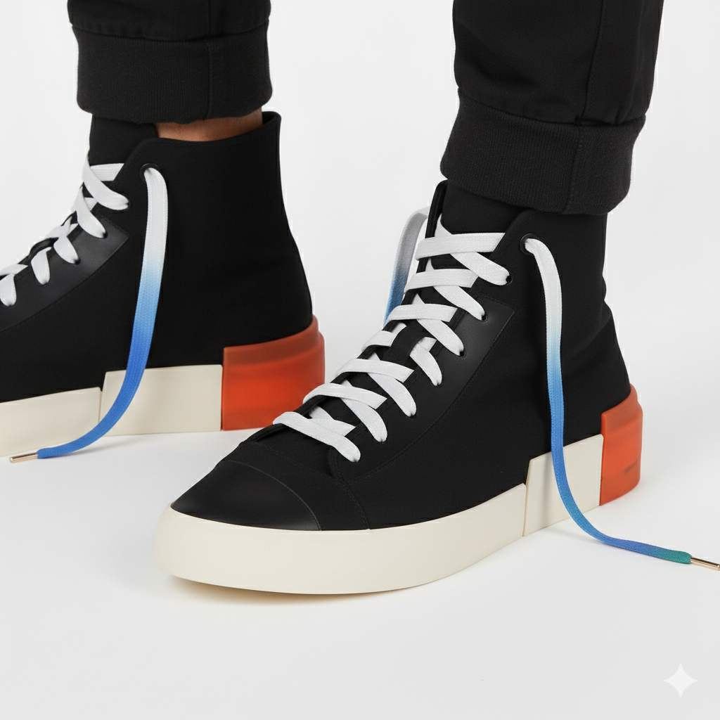 Ocean Surf Gradient Shoelaces | Ocean Blue - Green | Premium Gradient Flat Sneaker Laces by KNOTTY