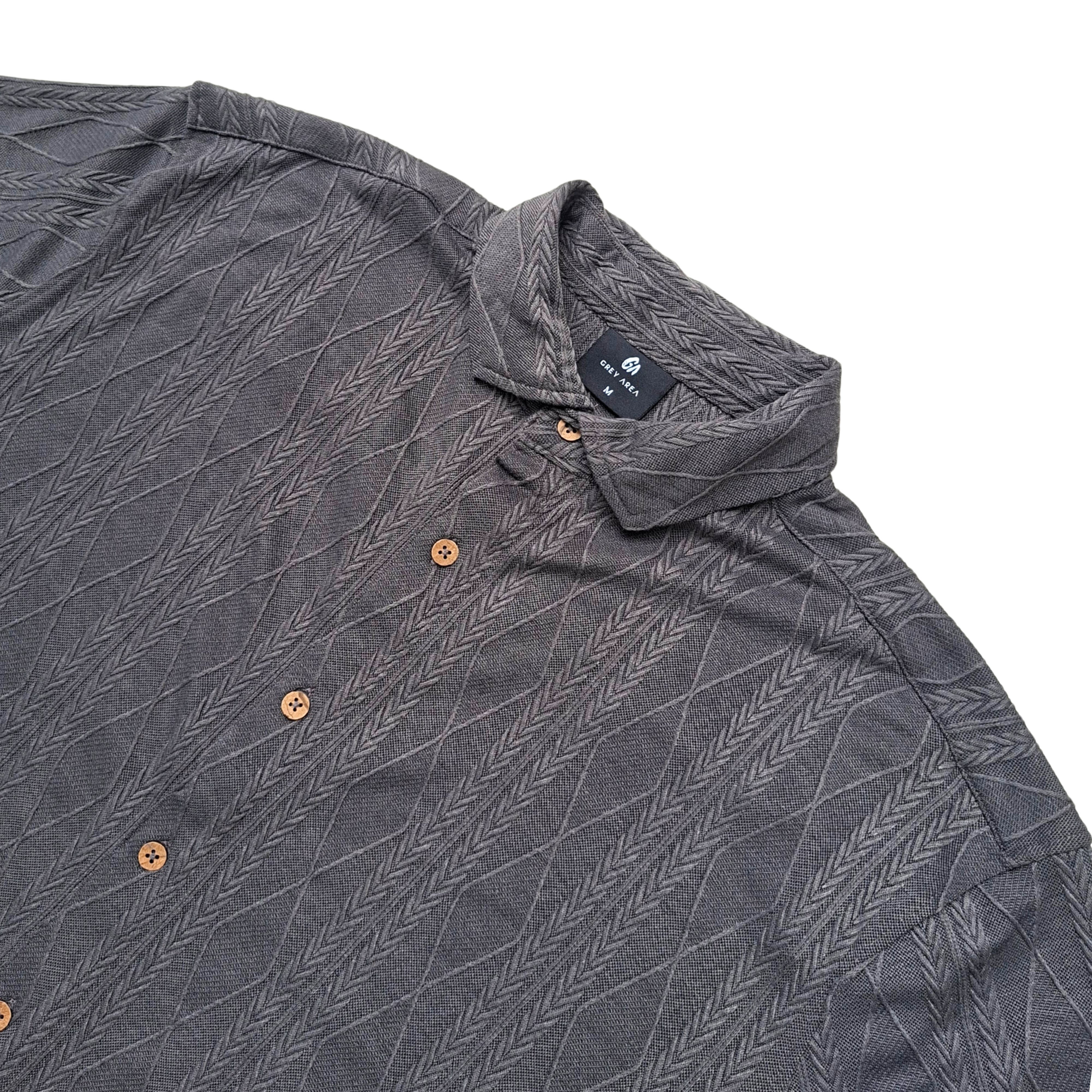 DARK GREY KNIT HALF SLEEVES SHIRT