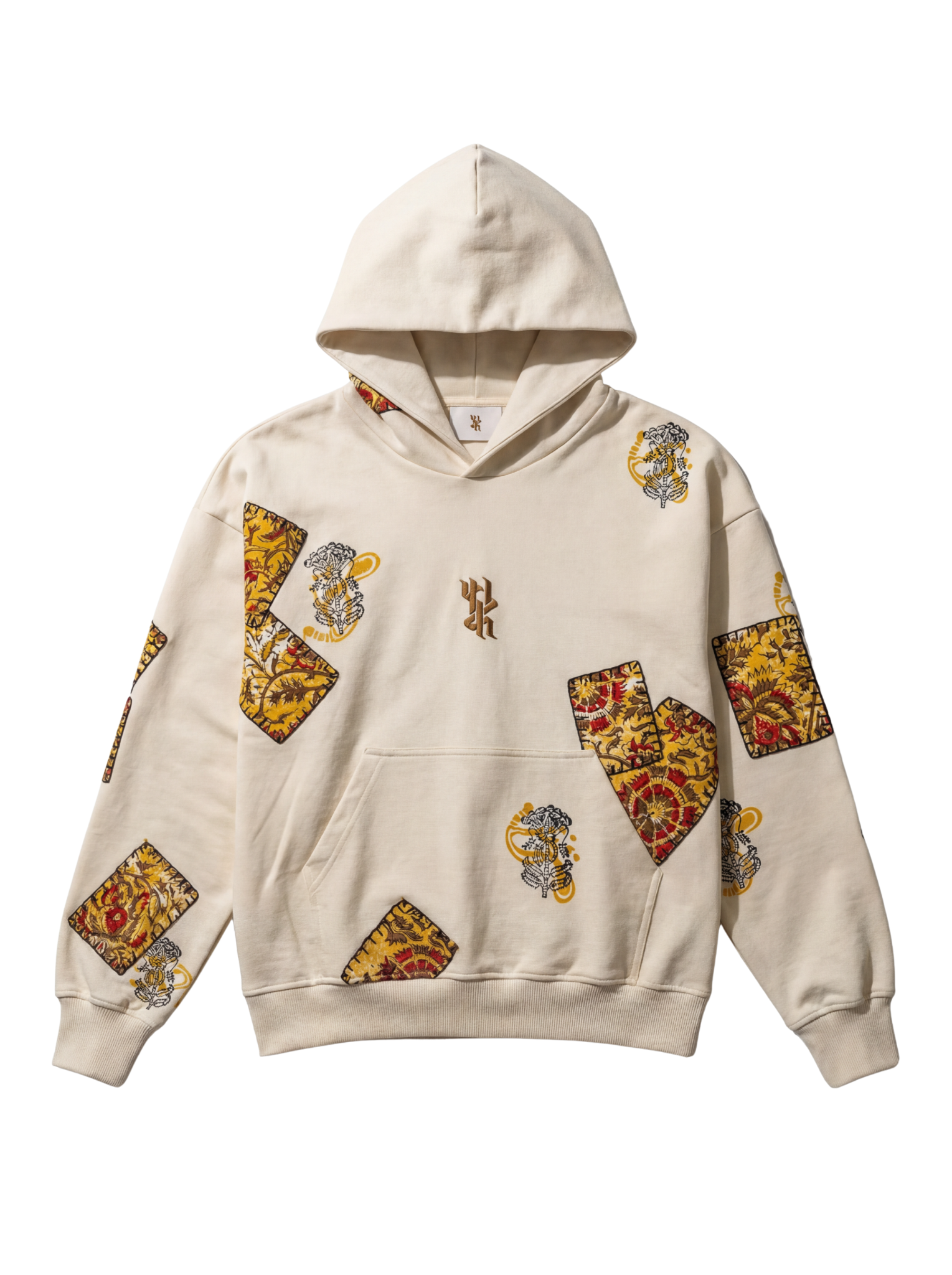 Mustard Blockprinted Hoodie
