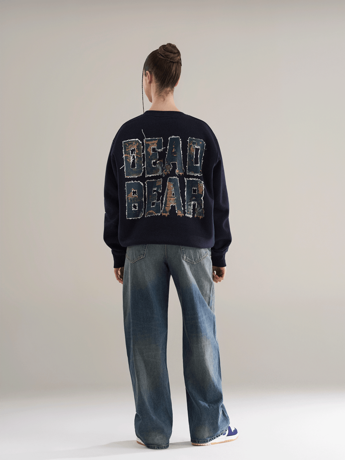 Fake Denim Sweatshirt Navy