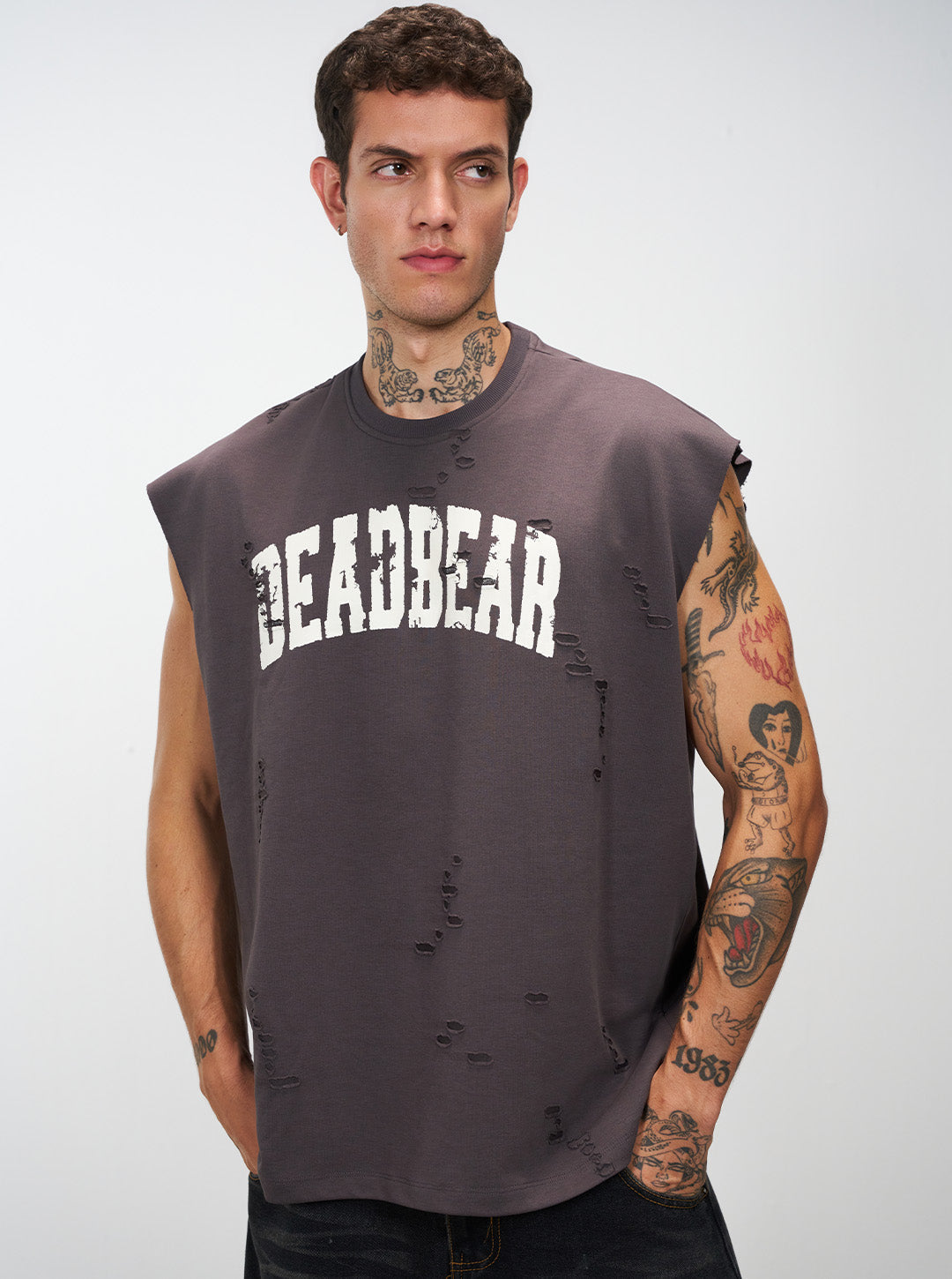 Distressed Ash Grey Tank
