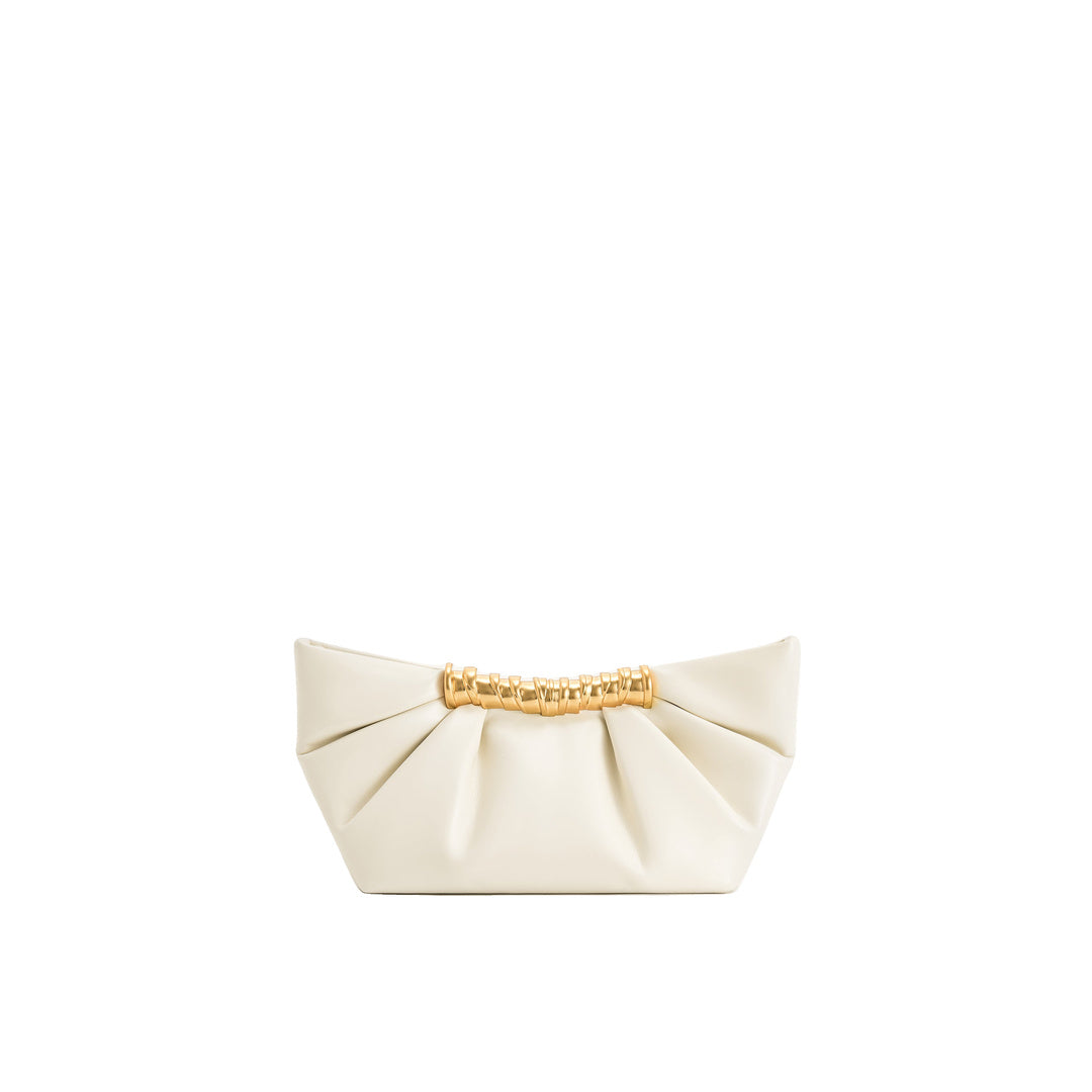 JW PEI Leia Pleated Clutch - White