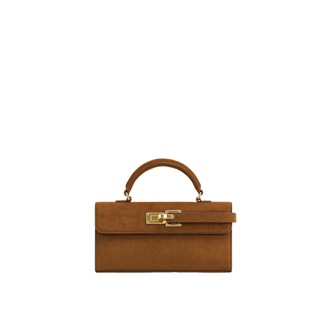 JW PEI Keyla Faux Suede Top Handle Bag - Brown