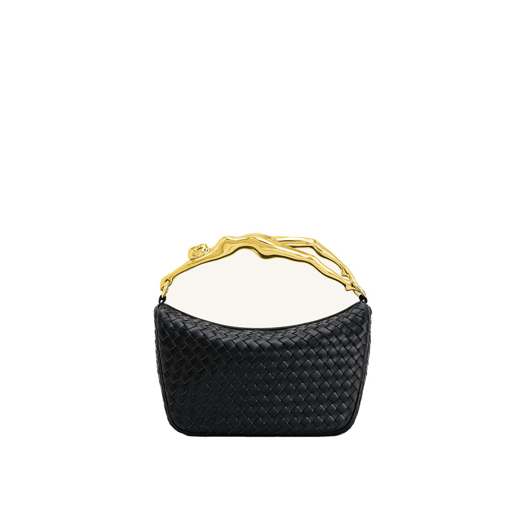 JW PEI Jenny Woven Human-shaped Handle Handbag - Black