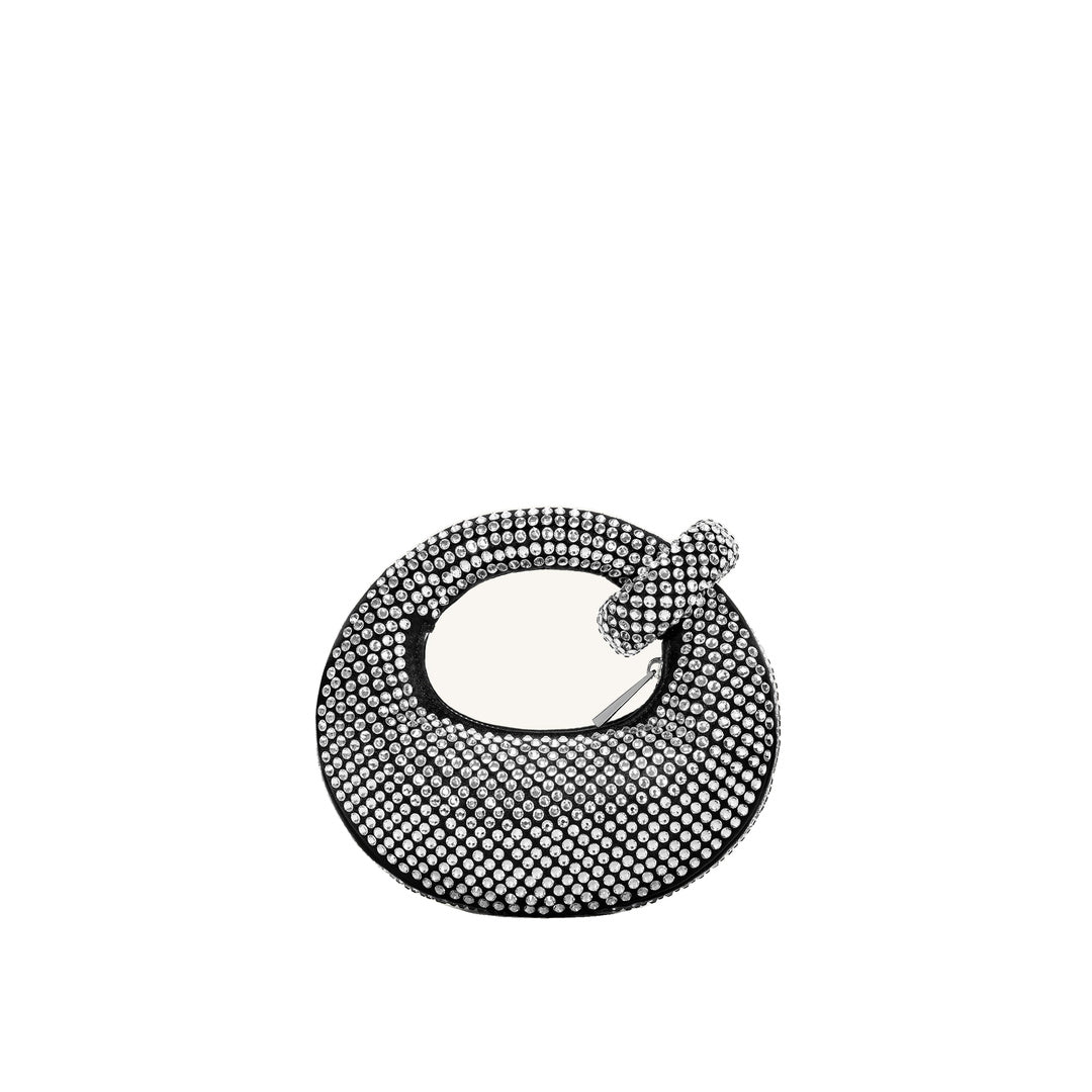 JW PEI Abacus Artificial Crystal Mini Top Handle Bag - Black