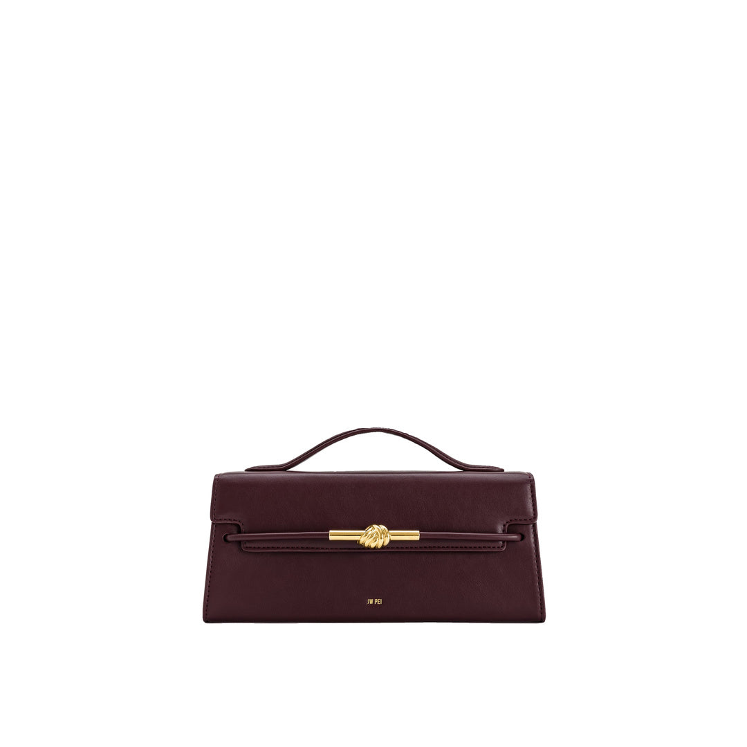 JW PEI Lena Metal Rope Knot Top Handle Bag - Deep Claret