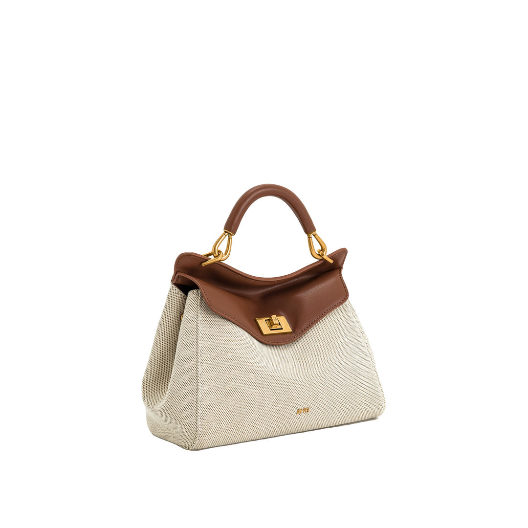 JW PEI Lucia Classic Top Handbag - Brown Canvas