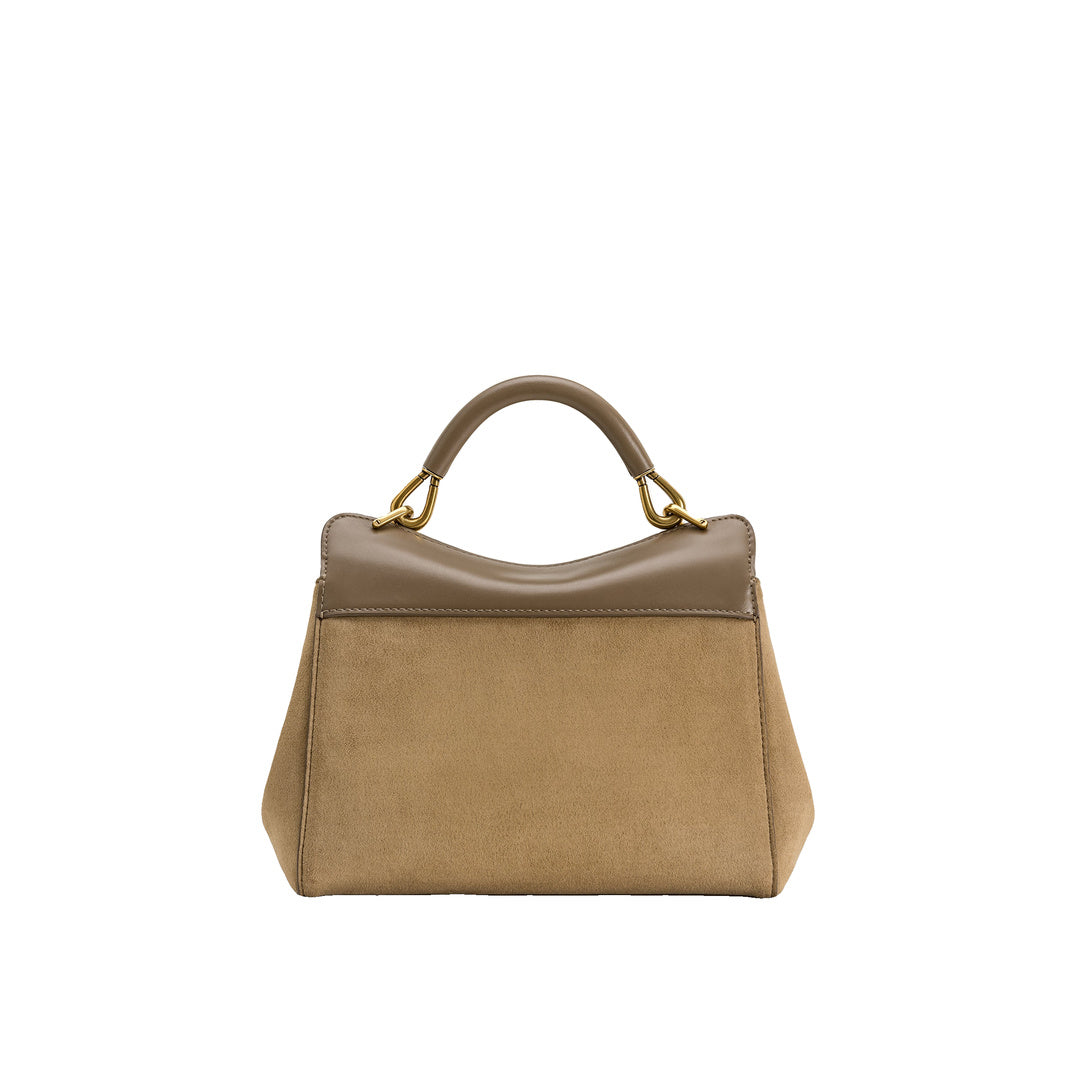 JW PEI Lucia Classic Faux Suede Top Handle Bag - Taupe