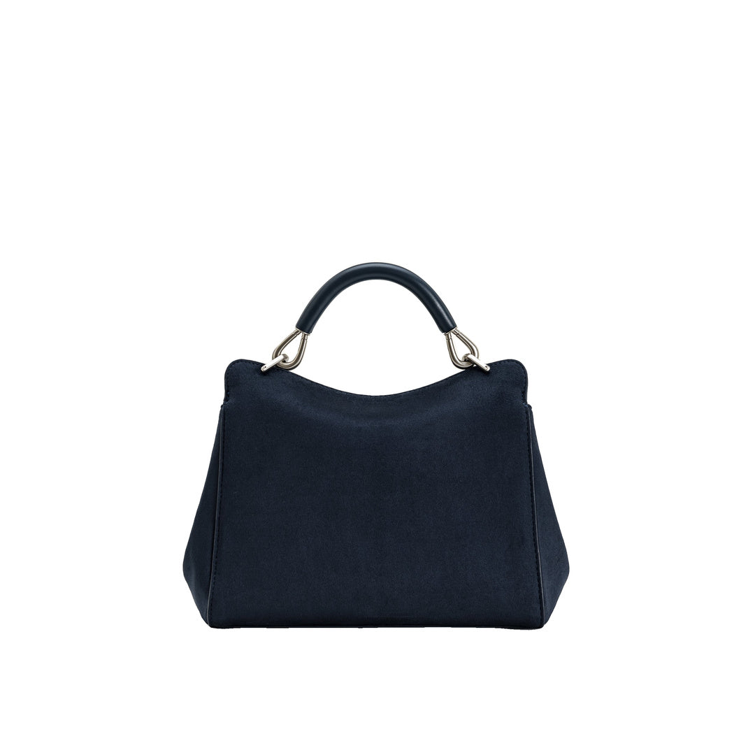 JW PEI Lucia Classic Faux Suede Top Handle Bag - Navy Blue