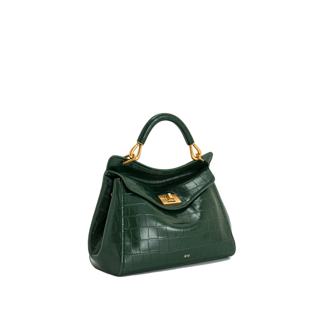 JW PEI Lucia Classic Top Handbag - Green Croc