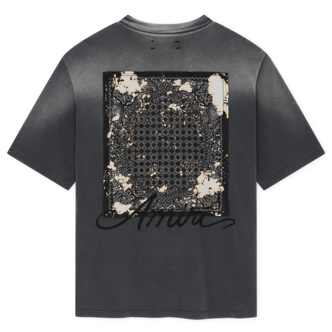 AMIRI BLEACH BANDANA PATCH TEE BLACK