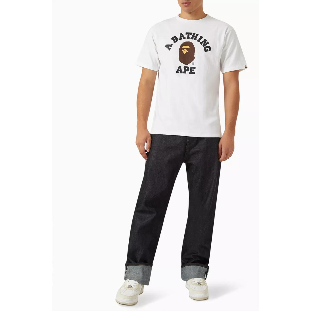 BATHING APE Logo College T-shirt White