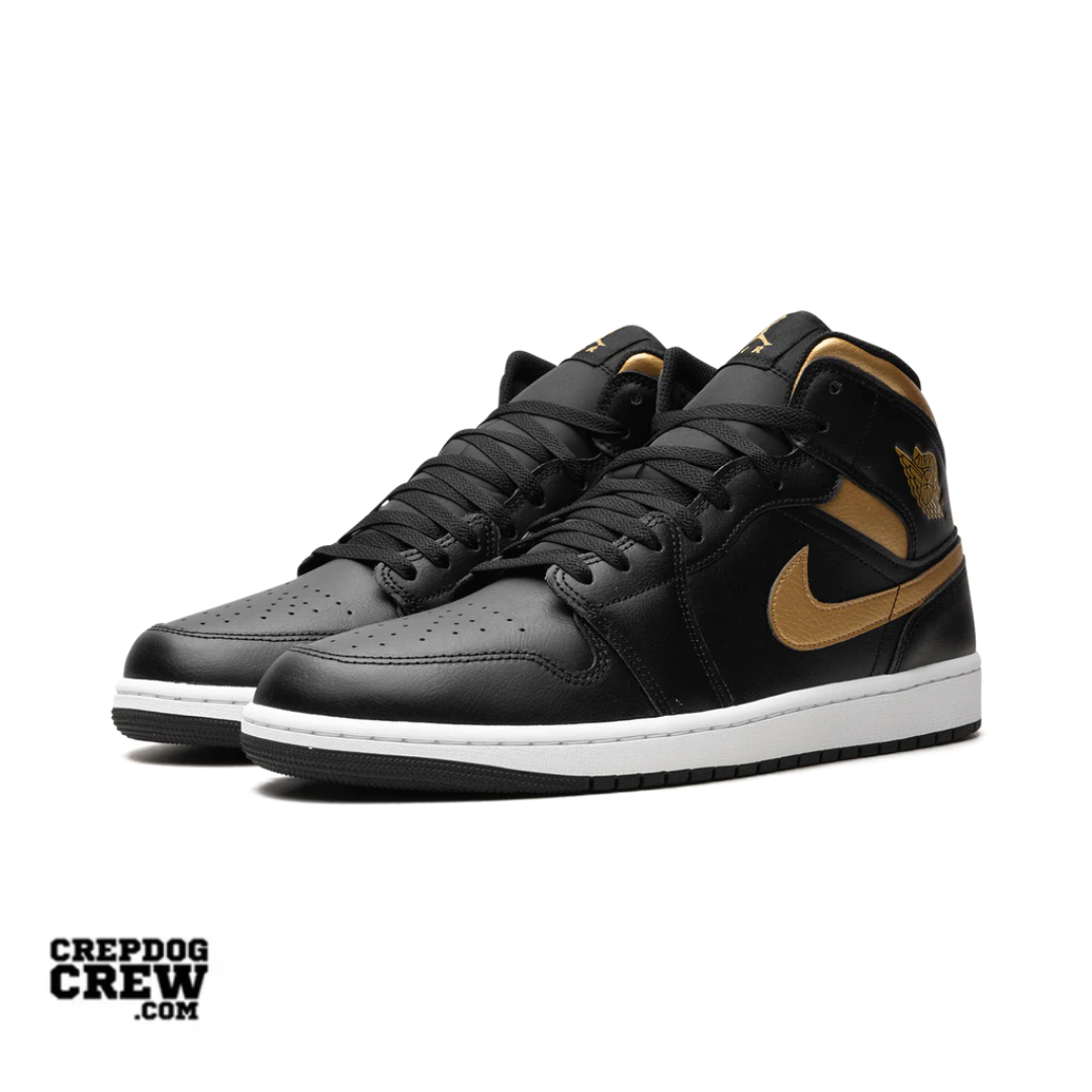 Jordan 1 Mid Black Metallic Gold