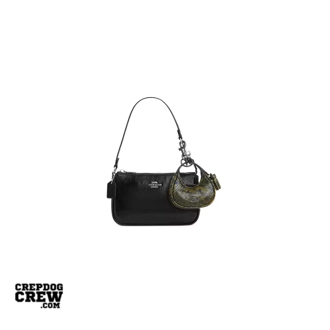 Coach Carmen Bag Charm With Snake Print Smooth leather Gunmetal Olive Multi