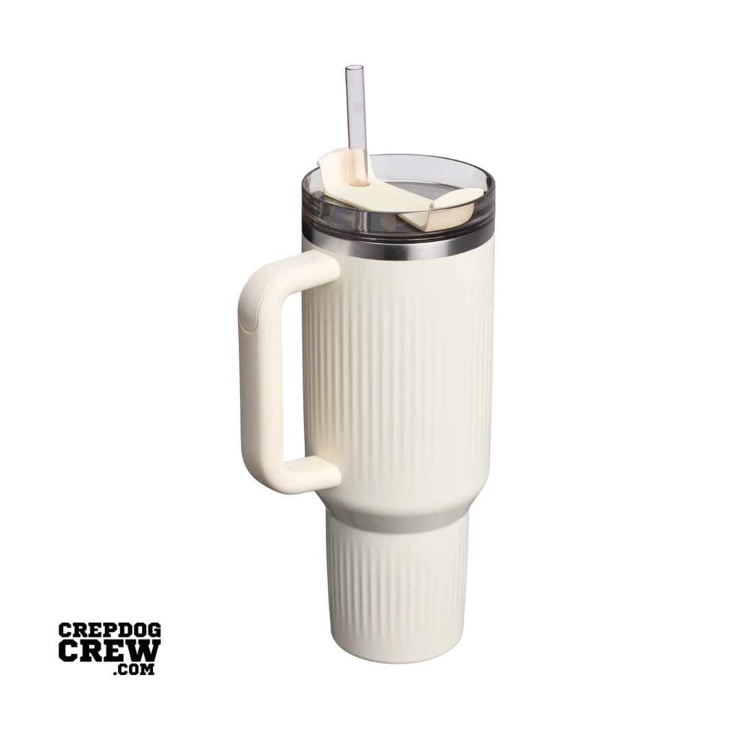 STANLEY TUMBLER Mug FlowState Fluted Cream Gloss 40 Oz