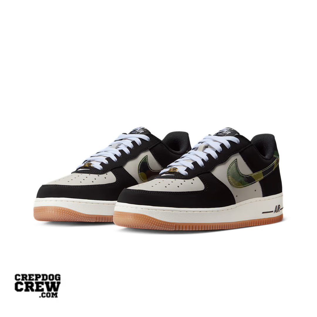 Nike Air Force 1 Low '07 LV8 Black Patent Camo Swoosh