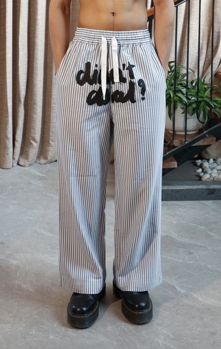 Didn't Dial Striped Pants | Pastel Grey