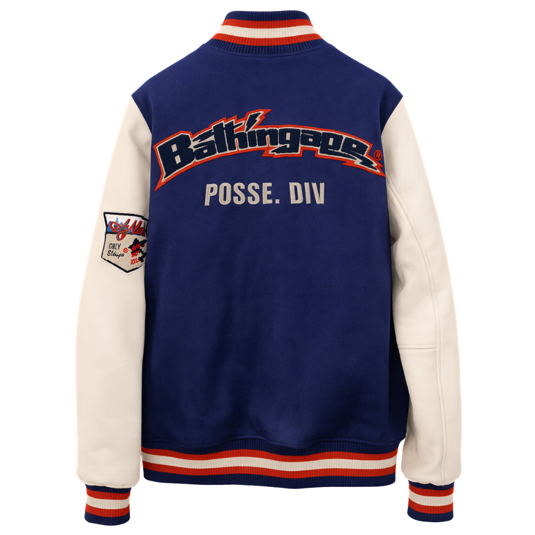 BATHING APE VARSITY JACKET Navy
