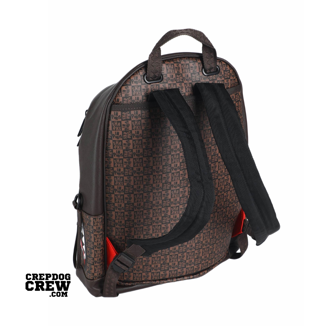 SPRAYGROUND BACKPACK SHARKS IN PARIS CHECK Emperor SIDE Brown