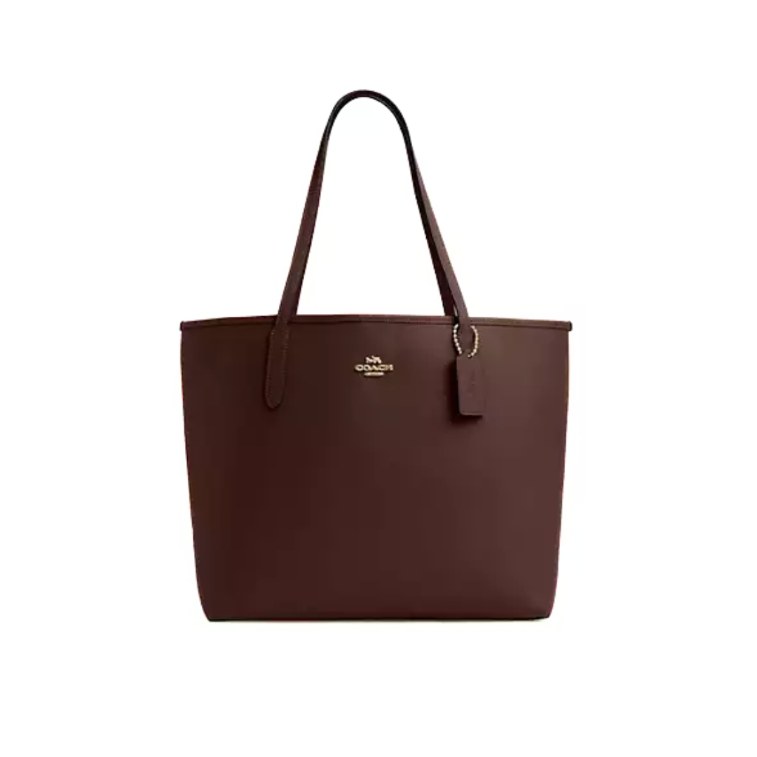 Coach City Tote Bag pebbled leather Gold Maple