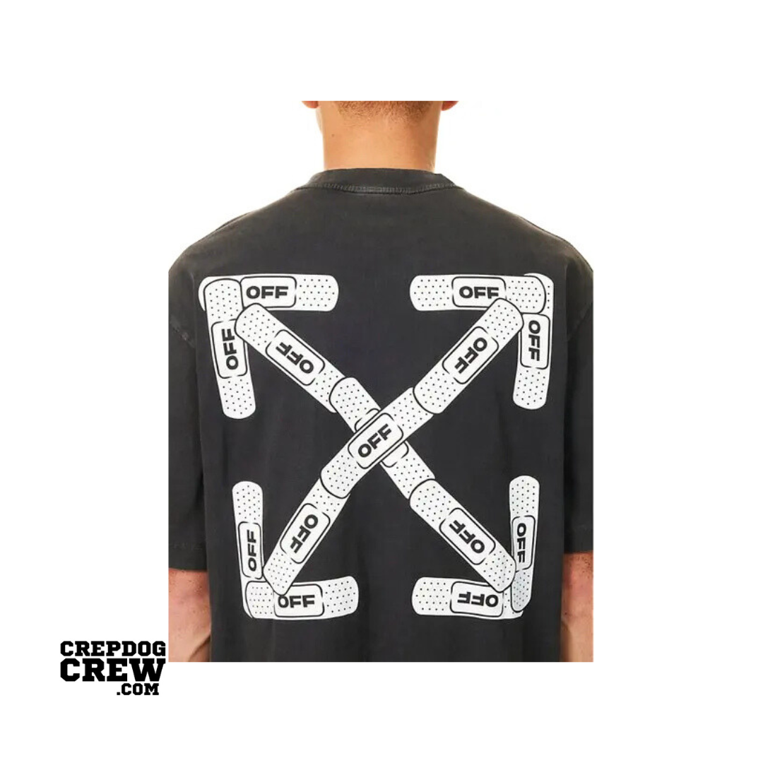 OFF WHITE ARROW SKATE CREW NECK RELAXED FIT COTTON Black