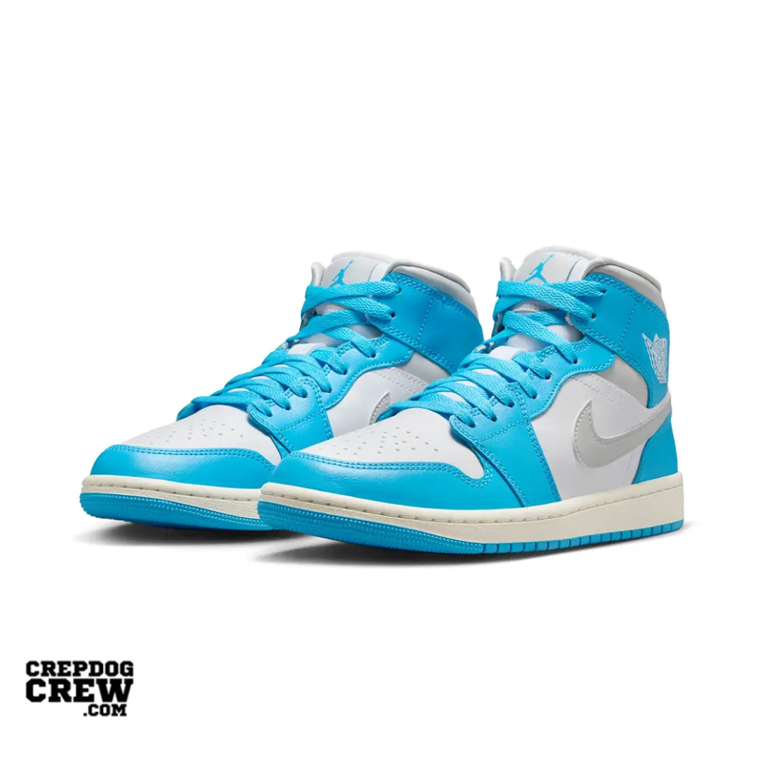 Jordan 1 Mid Dark Powder Blue White Sail Neutral Grey (W)