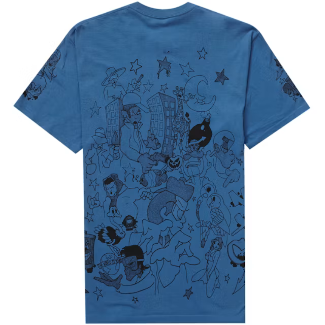 SUPREME DOWNTOWN TEE FADED BLUE