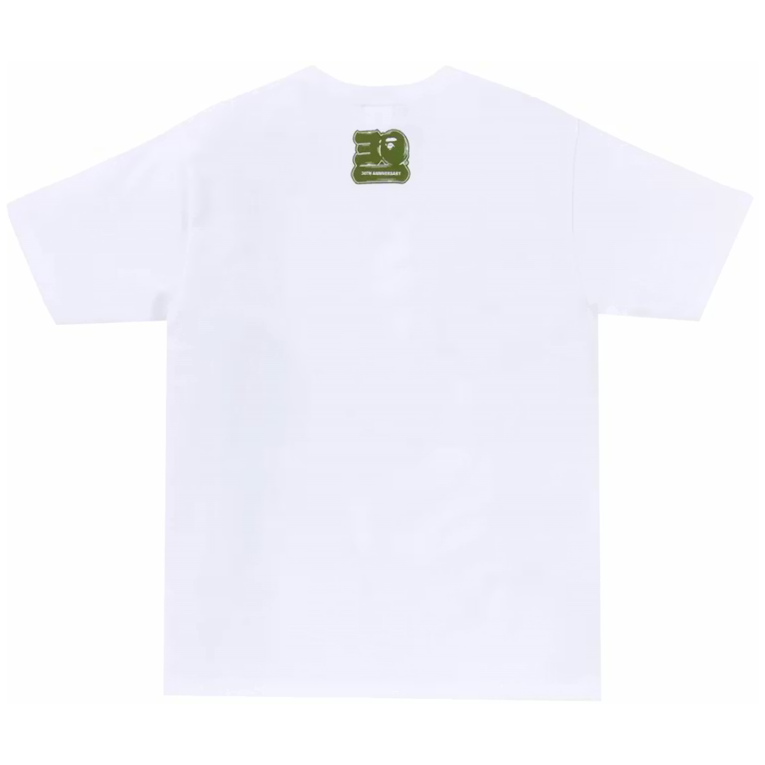 BAPE 30th Anniversary I Tee White Green