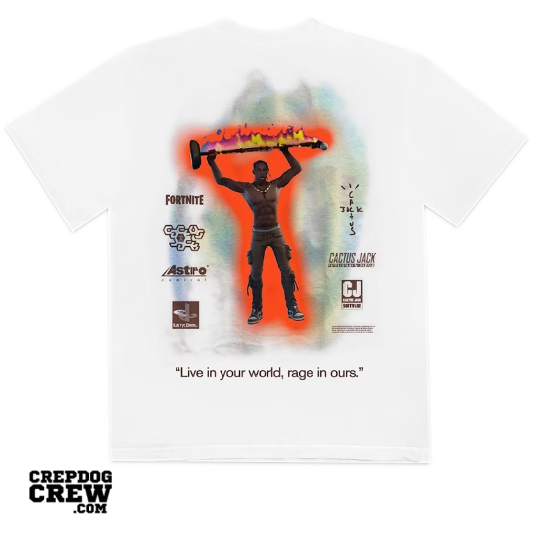 TRAVIS SCOTT CACTUS JACK FORTNITE RAGE TEE WHITE
