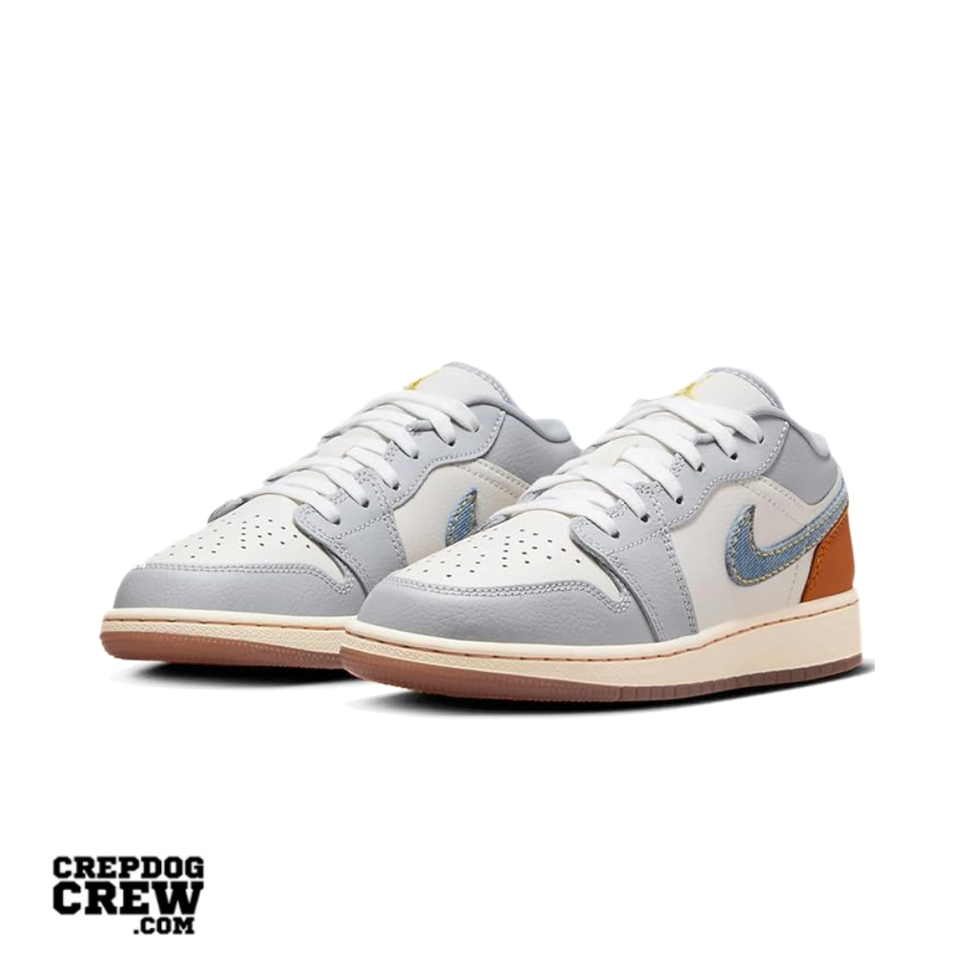 Jordan 1 Low SE Phantom repaired denim swoosh (GS)