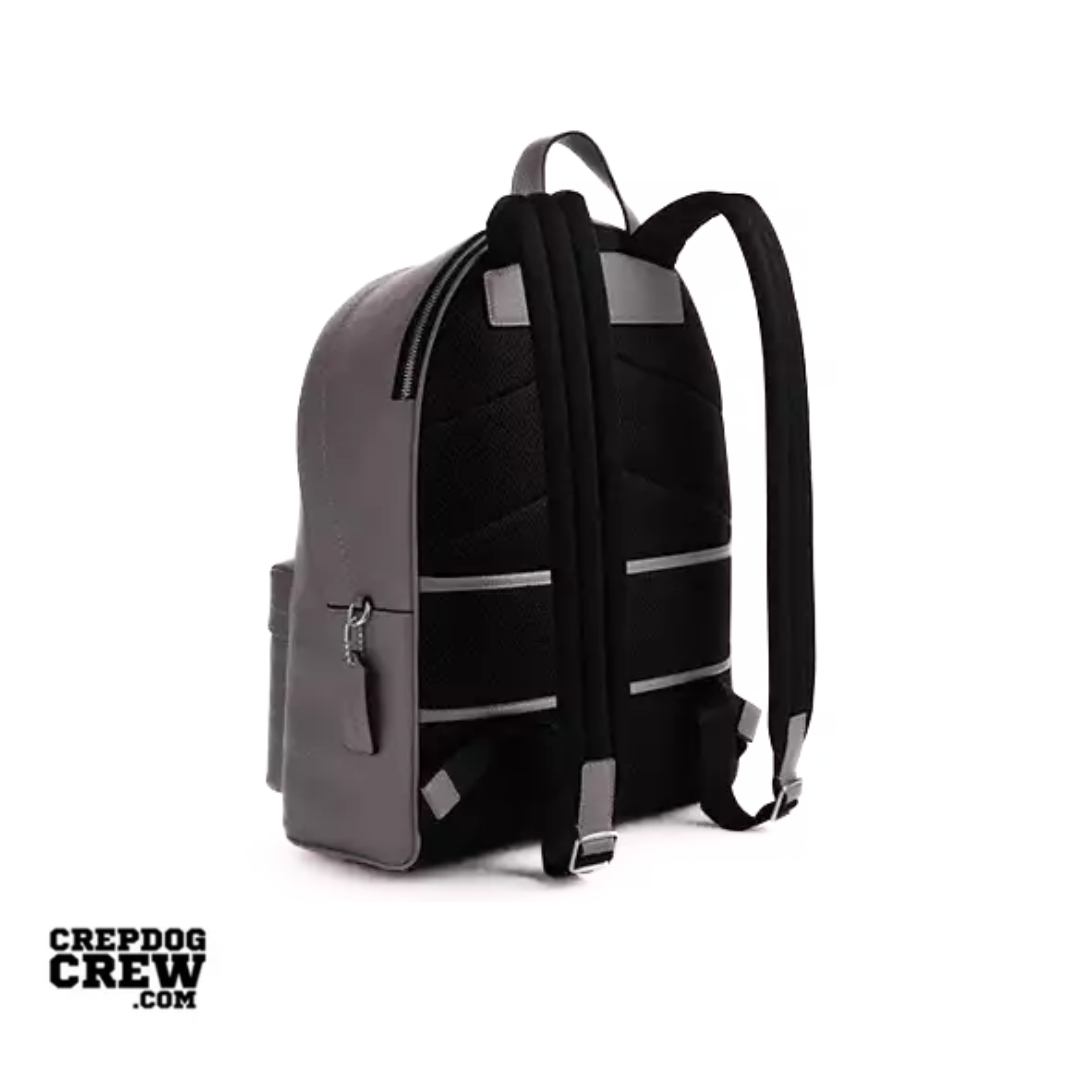 Coach Taylor Backpack pebbled leather Silver Graphite