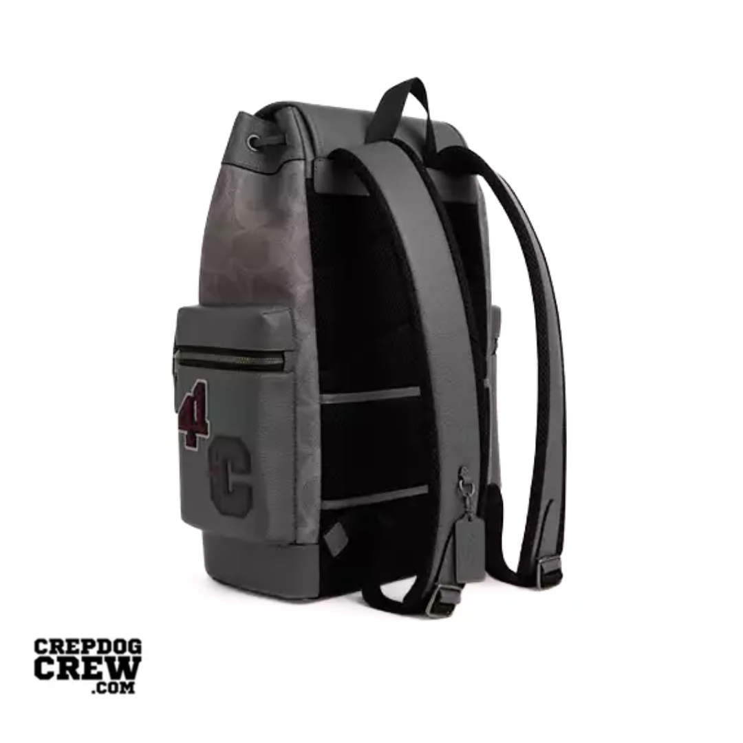 Coach Sprint Backpack In Maxi Signature Canvas With Patches Gunmetal Grey Multi