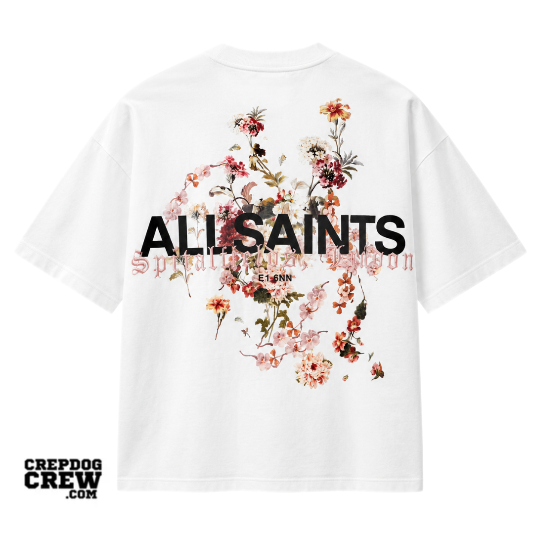 ALL SAINTS VALEN SS CREW TEE ASHEN WHITE
